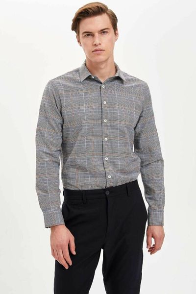 defacto man long sleeve shirt-m2932az19wn, White;black 
defacto man long sleeve shirt-m2932az19wn, White;black