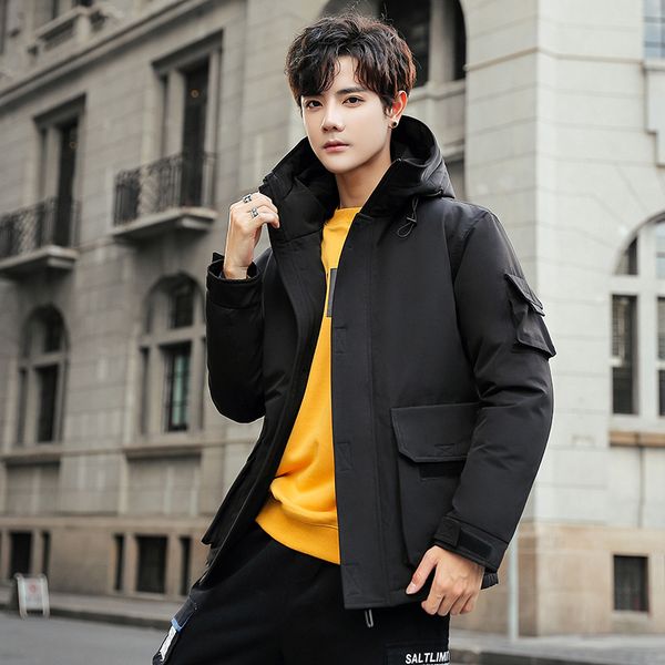 down jacket men ultralight trend tooling style hooded padded short white duck down thickened cold white duck men's jackets, Black
down jacket men ultralight trend tooling style hooded padded short white duck down thickened cold white duck men's jackets, Black