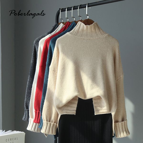 autumn winter turtleneck oversize side split sweater pullover women warm female loose casual thick knitted basic sweaters pull, White;black
autumn winter turtleneck oversize side split sweater pullover women warm female loose casual thick knitted basic sweaters pull, White;black