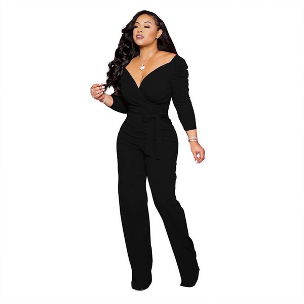 slim autumn womens rompers designer womens long sleeve with sashes fashion solid v neck ladies jumpsuits, Black;white
slim autumn womens rompers designer womens long sleeve with sashes fashion solid v neck ladies jumpsuits, Black;white