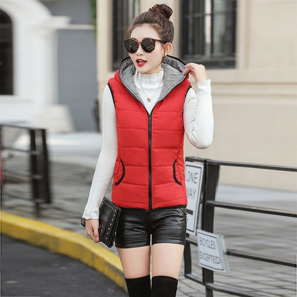 new autumn winter women vest cotton hooded casual slim waistcoat female sleeveless jacket, Black;white 
new autumn winter women vest cotton hooded casual slim waistcoat female sleeveless jacket, Black;white