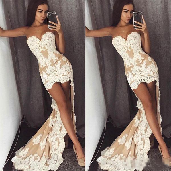 Sexy Hi Lo Lace A Line Prom Dresses 2019 Cocktail Dresses Sweetheart Front Short Back Long Plus Size Evening Occasion Party Wears Custom Mad
Sexy Hi Lo Lace A Line Prom Dresses 2019 Cocktail Dresses Sweetheart Front Short Back Long Plus Size Evening Occasion Party Wears Custom Mad