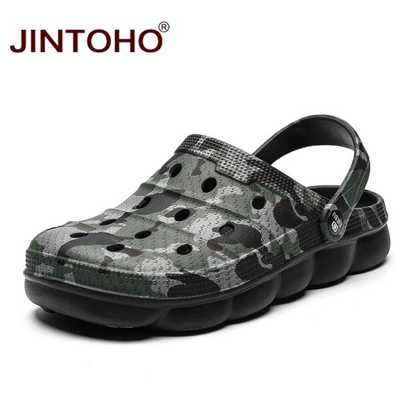 jintoho summer shoes fashion sandals slippers lightweight men beach sandals casual male summer sandal, Black
