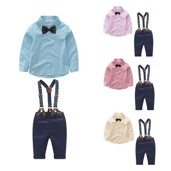 little boys clothes sets gentleman outfits toddler boy tuxedo suits bow tie shirts + suspender pants, White
little boys clothes sets gentleman outfits toddler boy tuxedo suits bow tie shirts + suspender pants, White