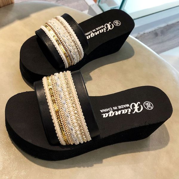 muqgew women's summer slippers high heels shoes outdoor spring summer national wind sandals casual slipper lady beach walk shoes, Black
muqgew women's summer slippers high heels shoes outdoor spring summer national wind sandals casual slipper lady beach walk shoes, Black