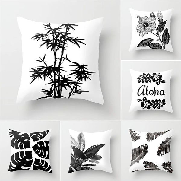 

tropical jungle plant cushion cover 45x45cm palm leaves throw pillow case geometric pattern home textile decor pillowcase cover