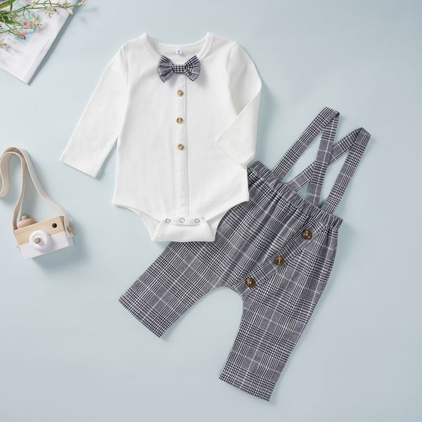 2019 baby spring autumn clothing 2pcs newborn baby boy girl long sleeve cotton bow tie romper+ overall bib pants outfits clothes, White
2019 baby spring autumn clothing 2pcs newborn baby boy girl long sleeve cotton bow tie romper+ overall bib pants outfits clothes, White