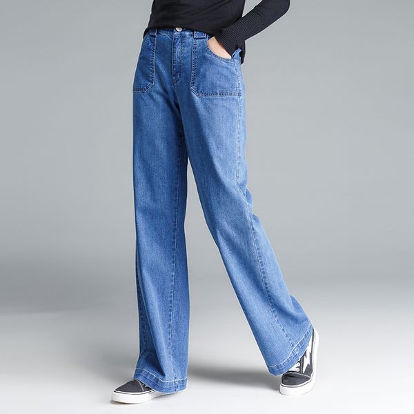 2018 autumn new spot women's mopping trousers straight casual wide leg pants trousers jeans s-4xl, Blue
2018 autumn new spot women's mopping trousers straight casual wide leg pants trousers jeans s-4xl, Blue