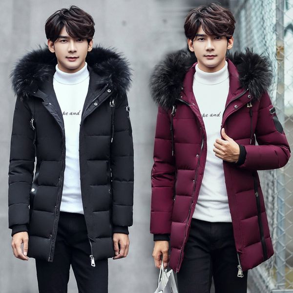 new siberia passionate winter men's down garment big hair collar thick white down garment sh190930, Black
new siberia passionate winter men's down garment big hair collar thick white down garment sh190930, Black