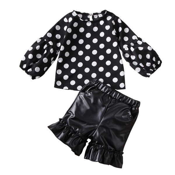 Fashion Toddler Baby Girl Kids Long Sleeve Polka-dot Tops T shirts+ Shorts Leather Pants Clothes Outfits 2Pcs Set 1-6Y
Fashion Toddler Baby Girl Kids Long Sleeve Polka-dot Tops T shirts+ Shorts Leather Pants Clothes Outfits 2Pcs Set 1-6Y