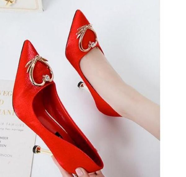 women's shoes in spring and autumn high fine heel pointed end silk and satin @asd394, Black
women's shoes in spring and autumn high fine heel pointed end silk and satin @asd394, Black
