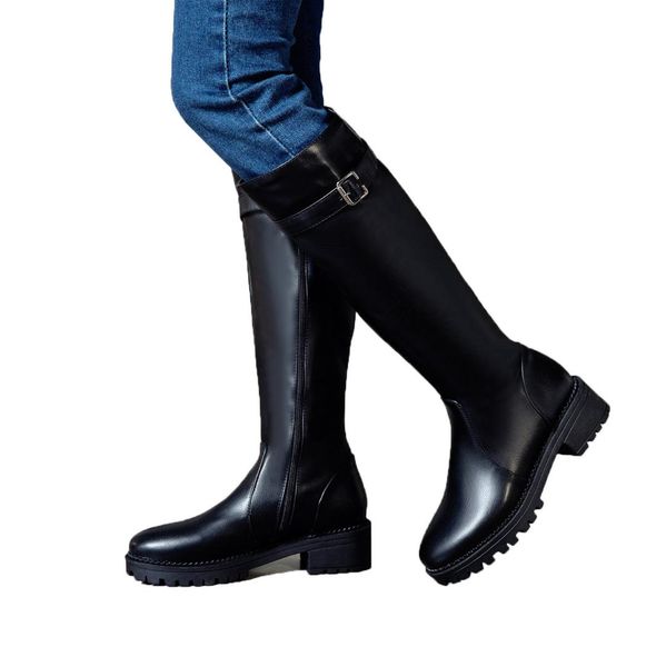 2019 new round toe low heel knee high boots women fashion black white boots autumn winter zipper comfortable plush female shoes
2019 new round toe low heel knee high boots women fashion black white boots autumn winter zipper comfortable plush female shoes