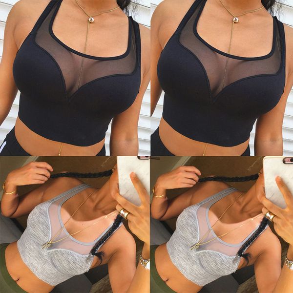crop tops crop top женщины sexy hot summer cotton solid mesh vest упражнения без рукавов твердотопливные вскользь tank женской одежды, White