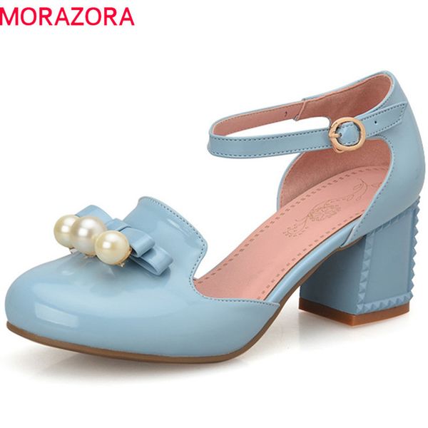 morazora new fashion summer spring sweet female shoes high heels round toe with buckle square heel pumps women shoes, Black
morazora new fashion summer spring sweet female shoes high heels round toe with buckle square heel pumps women shoes, Black