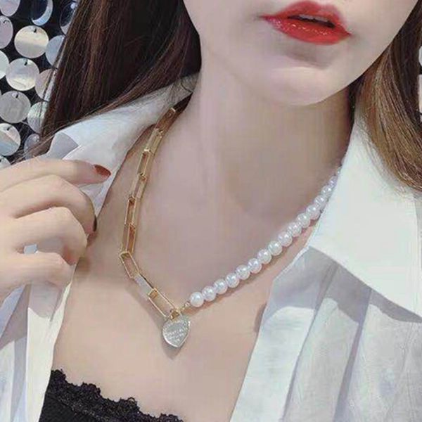 diezi luxury design imitation pearls choker necklace gold color heart pendant necklaces for women female fashion coin jewelry, Silver
diezi luxury design imitation pearls choker necklace gold color heart pendant necklaces for women female fashion coin jewelry, Silver