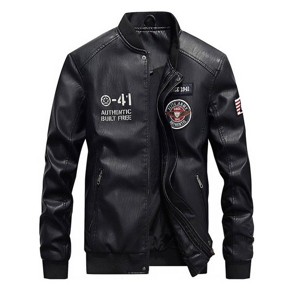 mcikkny men's pu leather baseball jackets coats autumn faux leather trucker jackets outwear for male size m-4xl stand collar, Black
mcikkny men's pu leather baseball jackets coats autumn faux leather trucker jackets outwear for male size m-4xl stand collar, Black