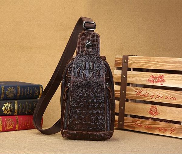 2019 autumn classic fashion luxury men's bag layer leather crocodile pattern chest bag men's leather casual small messenger bag
2019 autumn classic fashion luxury men's bag layer leather crocodile pattern chest bag men's leather casual small messenger bag