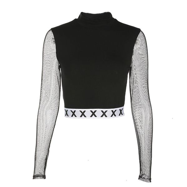 women designer shirts womens fashion autumn mesh long sleeve crop turtleneck punk t shirt women black short asts20216, White
women designer shirts womens fashion autumn mesh long sleeve crop turtleneck punk t shirt women black short asts20216, White