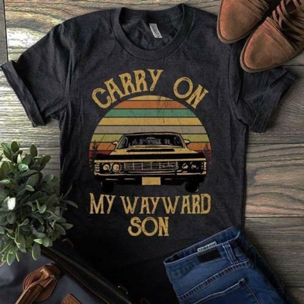 supernatural vintage t shirt carry on my wayward son dark heather men made in us, White;black
supernatural vintage t shirt carry on my wayward son dark heather men made in us, White;black