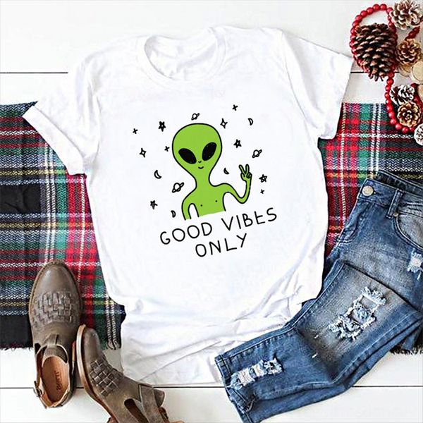 women's dress alien good vibes interesting printed short-sleeved t-shirt women's dress alien good vibes interesting printed short, White
women's dress alien good vibes interesting printed short-sleeved t-shirt women's dress alien good vibes interesting printed short, White