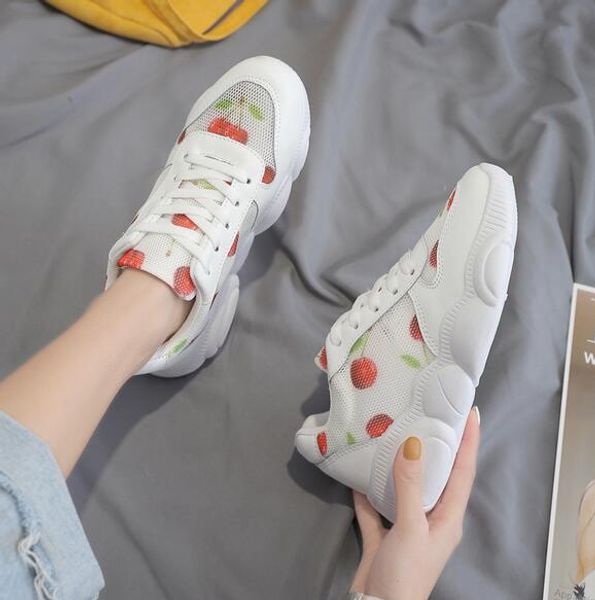 2019 new cherry shoes summer women's casual old shoes korean students breathable mesh small white bear bottom, Black
2019 new cherry shoes summer women's casual old shoes korean students breathable mesh small white bear bottom, Black