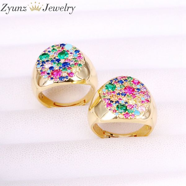 5pcs, round disco women rings paved rainbow cz in gold classic elegant jewelry women gifts, Golden;silver
5pcs, round disco women rings paved rainbow cz in gold classic elegant jewelry women gifts, Golden;silver