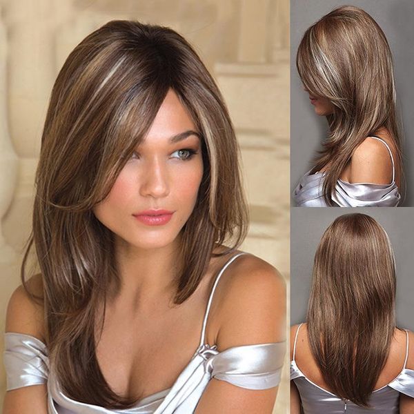 20" synthetic hair wig natural ombre long straight wigs shoulder length fashion cosplay hair full wigs for women + wig cap, Black
20" synthetic hair wig natural ombre long straight wigs shoulder length fashion cosplay hair full wigs for women + wig cap, Black