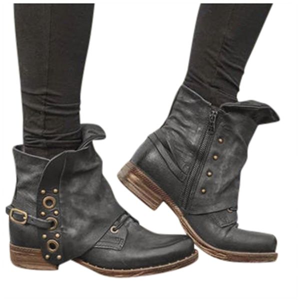 leather buckle ankle boots for woman fashion rivet large size side zipper casual motorcycle boots woman shoes zapatos de mujer, Black
leather buckle ankle boots for woman fashion rivet large size side zipper casual motorcycle boots woman shoes zapatos de mujer, Black