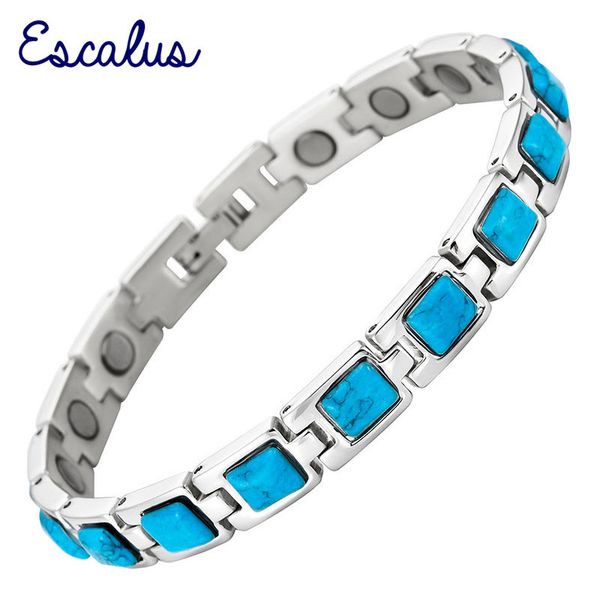 escalus blue semi-precious stones magnetic stainless steel women bracelet link chain wearing jewelry bangle wristband charm, Black
escalus blue semi-precious stones magnetic stainless steel women bracelet link chain wearing jewelry bangle wristband charm, Black