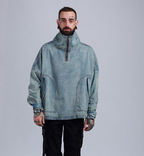 2019 new men designer denim jacket turtle neck fashion jean coats turtleneck oversize loose casual coat light blue vintage jackets m-xl, Black;brown
2019 new men designer denim jacket turtle neck fashion jean coats turtleneck oversize loose casual coat light blue vintage jackets m-xl, Black;brown