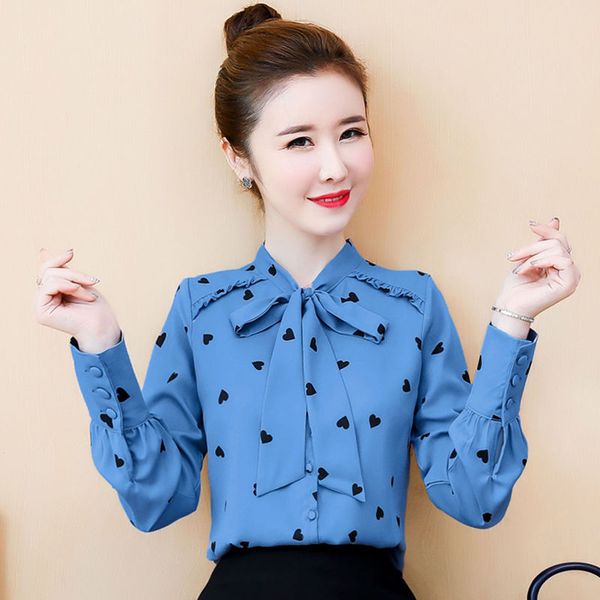 women's blouses & shirts women spring autumn style chiffon lady casual bow tie collar heart printed blusas zz0272, White
women's blouses & shirts women spring autumn style chiffon lady casual bow tie collar heart printed blusas zz0272, White