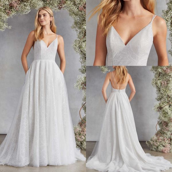 elegant kellyfaetanini a line wedding dresses spaghetti sleeveless backless sequins wedding gowns sweep train robe de mariée, White
elegant kellyfaetanini a line wedding dresses spaghetti sleeveless backless sequins wedding gowns sweep train robe de mariée, White