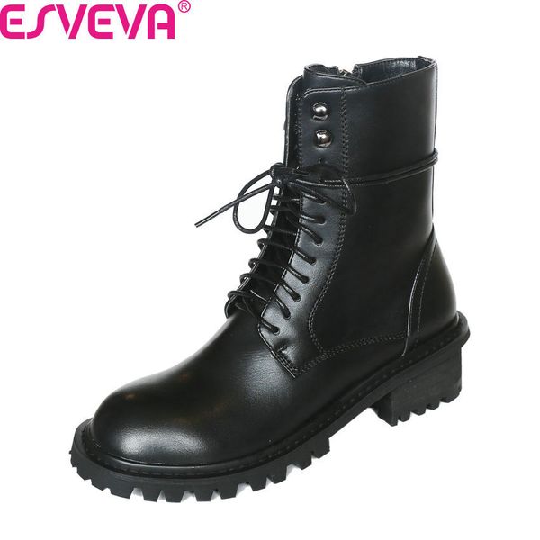 esveva 2020 узелок zipper корова кожа pu противоскользящие женская обувь осень зима круглый toe площади каблука повседневная ботильоны разме, Black
esveva 2020 узелок zipper корова кожа pu противоскользящие женская обувь осень зима круглый toe площади каблука повседневная ботильоны разме, Black