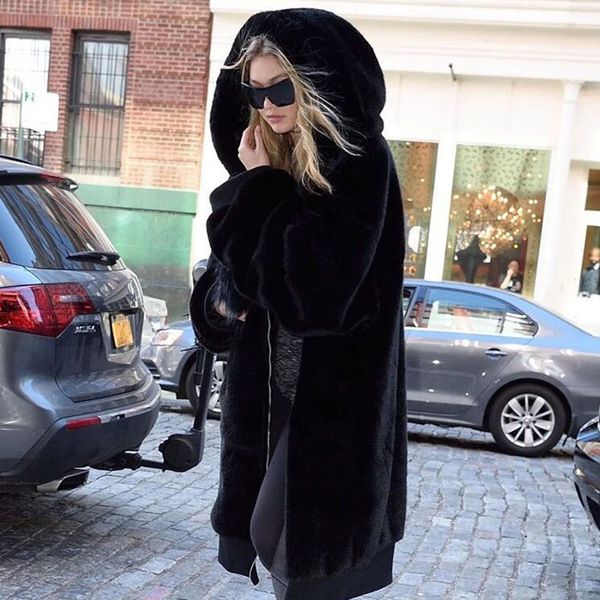 uppin winter warm hooded large size medium length solid color fur & faux fur women 2018 new casual long sleeve women coat, Black
uppin winter warm hooded large size medium length solid color fur & faux fur women 2018 new casual long sleeve women coat, Black