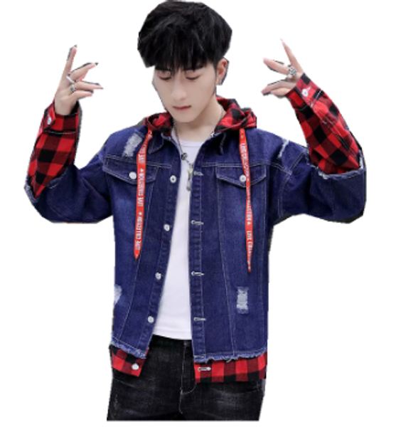 ripped denim jacket male korean students handsome trend loose spring tide brand port ventilation red hooded jacket, Black;brown
ripped denim jacket male korean students handsome trend loose spring tide brand port ventilation red hooded jacket, Black;brown