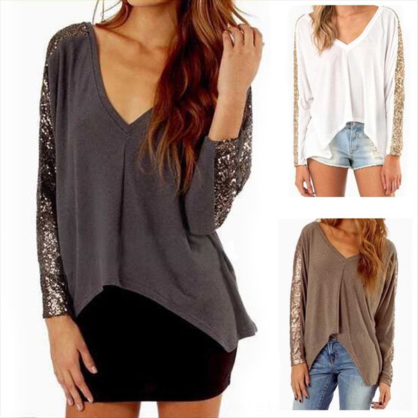 wind knitted stitching v-neck long sleeve t- women's base wind knitted sequins stitching v-neck sequins long sleeve t-shirt women, White
wind knitted stitching v-neck long sleeve t- women's base wind knitted sequins stitching v-neck sequins long sleeve t-shirt women, White