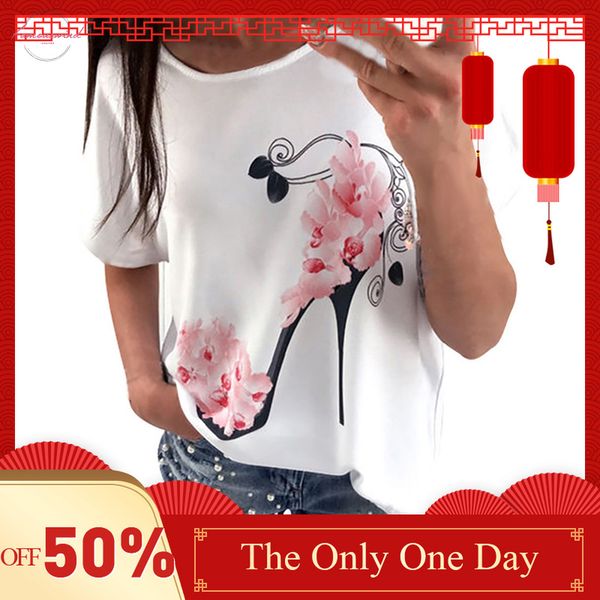 female short sleeve high heels printed girl casual loose t shirt womens high heel printed t shirt poleras de mujer moda, White
female short sleeve high heels printed girl casual loose t shirt womens high heel printed t shirt poleras de mujer moda, White