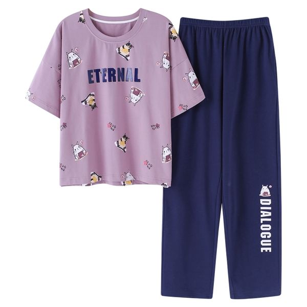 short sleeve purple + blue long pants pajamas sets cotton nightwear big yards -xxl cartoon pyjamas women summer sleepwear, Blue;gray
short sleeve purple + blue long pants pajamas sets cotton nightwear big yards -xxl cartoon pyjamas women summer sleepwear, Blue;gray