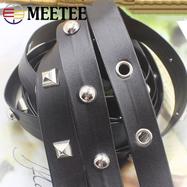 meetee 5meters 1/2cm fashion punk rivets leather rope bags strap pu ribbon diy collar garment decoration leather cods accessory, Black;white
meetee 5meters 1/2cm fashion punk rivets leather rope bags strap pu ribbon diy collar garment decoration leather cods accessory, Black;white