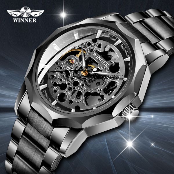 winner new black men's skeleton wristwatch stainless steel antique steampunk casual automatic skeleton mechanical watches male, Slivery;brown
winner new black men's skeleton wristwatch stainless steel antique steampunk casual automatic skeleton mechanical watches male, Slivery;brown