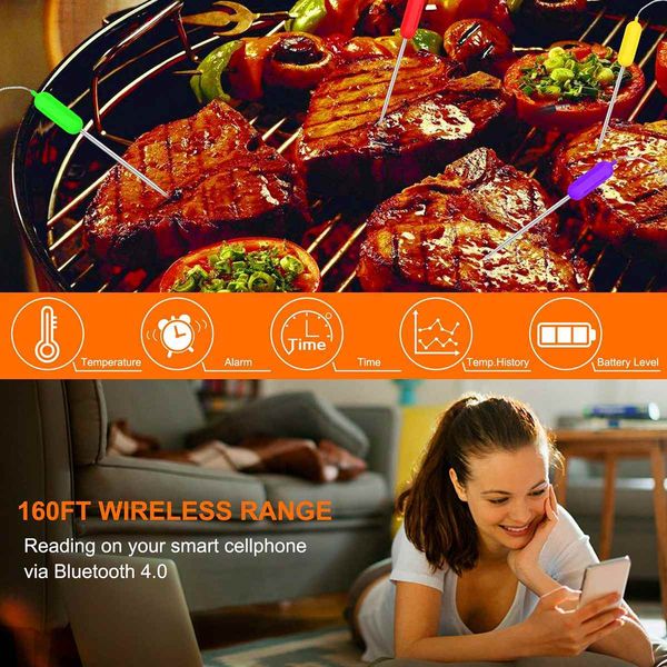 2 / 6 probes bluetooth wireless remote digital smart bbq grill barbecue meat food cooking thermometer for iphone for android
2 / 6 probes bluetooth wireless remote digital smart bbq grill barbecue meat food cooking thermometer for iphone for android
