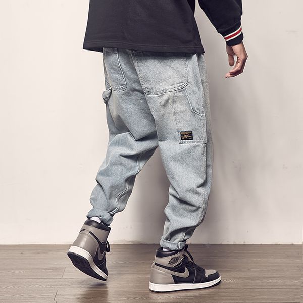 japanese vintage fashion men jeans loose fit multi pockets denim cargo pants streetwear hip hop jeans men wide leg harem pants, Blue
japanese vintage fashion men jeans loose fit multi pockets denim cargo pants streetwear hip hop jeans men wide leg harem pants, Blue