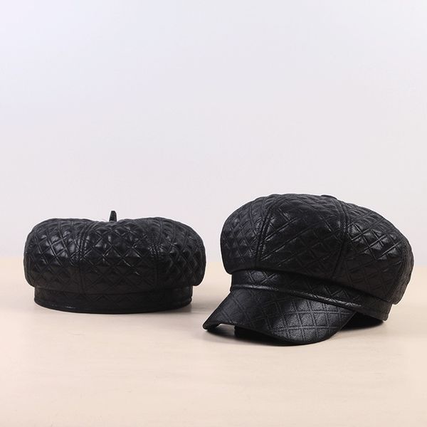 01910-luren-xiaohei28 waterproof coating suture lattice beret cap women visors hat, Blue;gray
01910-luren-xiaohei28 waterproof coating suture lattice beret cap women visors hat, Blue;gray
