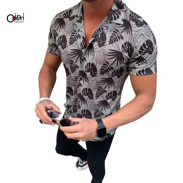 osunlin 2019 men's shirt casual short sleeve cotton single breasted shirts male lapel coconut leaf print slim flt shirts camisa, White;black
osunlin 2019 men's shirt casual short sleeve cotton single breasted shirts male lapel coconut leaf print slim flt shirts camisa, White;black