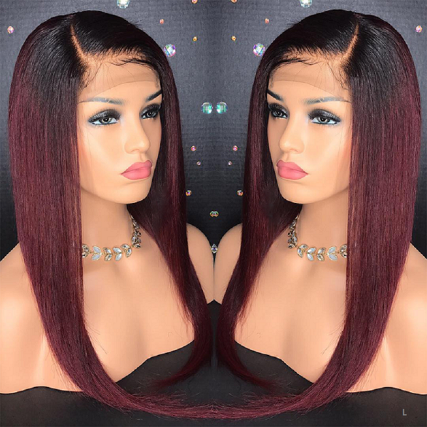 ombre colored 1b/27 lace front human hair wigs for black women 1b/burgundy straight hair wigs 13*4 plucked 130% remy brazilian, Black;brown
ombre colored 1b/27 lace front human hair wigs for black women 1b/burgundy straight hair wigs 13*4 plucked 130% remy brazilian, Black;brown