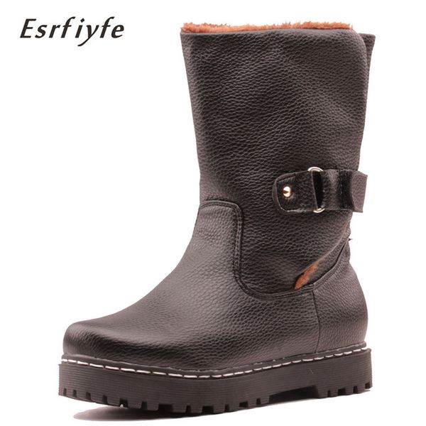 esrfiyfe 2020 new pu leather winter warm fur mid calf boots women's snow boots thick heels platform female shoes large size 50, Black
esrfiyfe 2020 new pu leather winter warm fur mid calf boots women's snow boots thick heels platform female shoes large size 50, Black