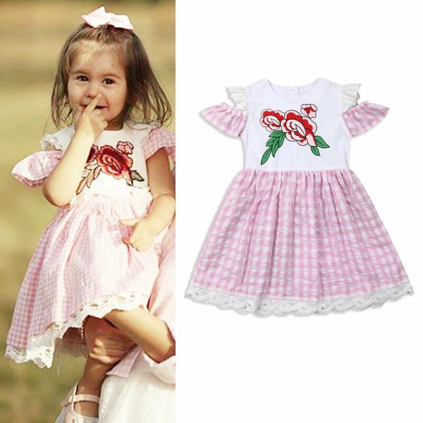 kids baby girl lace floral party dress 2019 toddler summer short sleeve round neck patchwork flower plaid dresses clothing, Red;yellow
kids baby girl lace floral party dress 2019 toddler summer short sleeve round neck patchwork flower plaid dresses clothing, Red;yellow