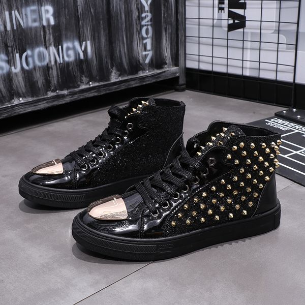 men luxury fashion party nightclub dress rivets boots cow leather shoes flat platform ankle boot personality short botas sapatos, Black
men luxury fashion party nightclub dress rivets boots cow leather shoes flat platform ankle boot personality short botas sapatos, Black