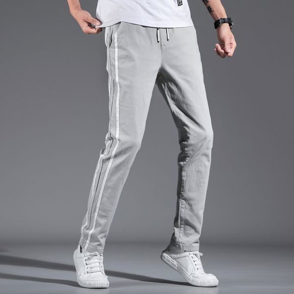 2019 summer thin youth boy's straight-cut pants korean-style striped slim fit lace-up casual pants men's, Black
2019 summer thin youth boy's straight-cut pants korean-style striped slim fit lace-up casual pants men's, Black