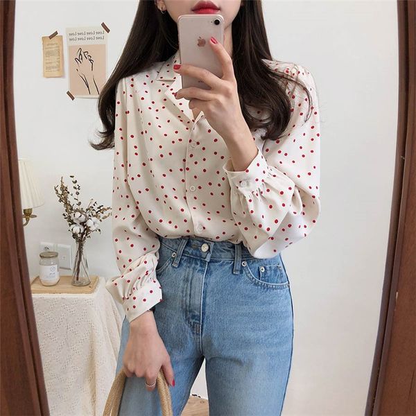 elegant polka-dot lantern sleeve women shirts turn-down collar single-breasted female blouses shirts 2019 femme bottoms, White
elegant polka-dot lantern sleeve women shirts turn-down collar single-breasted female blouses shirts 2019 femme bottoms, White